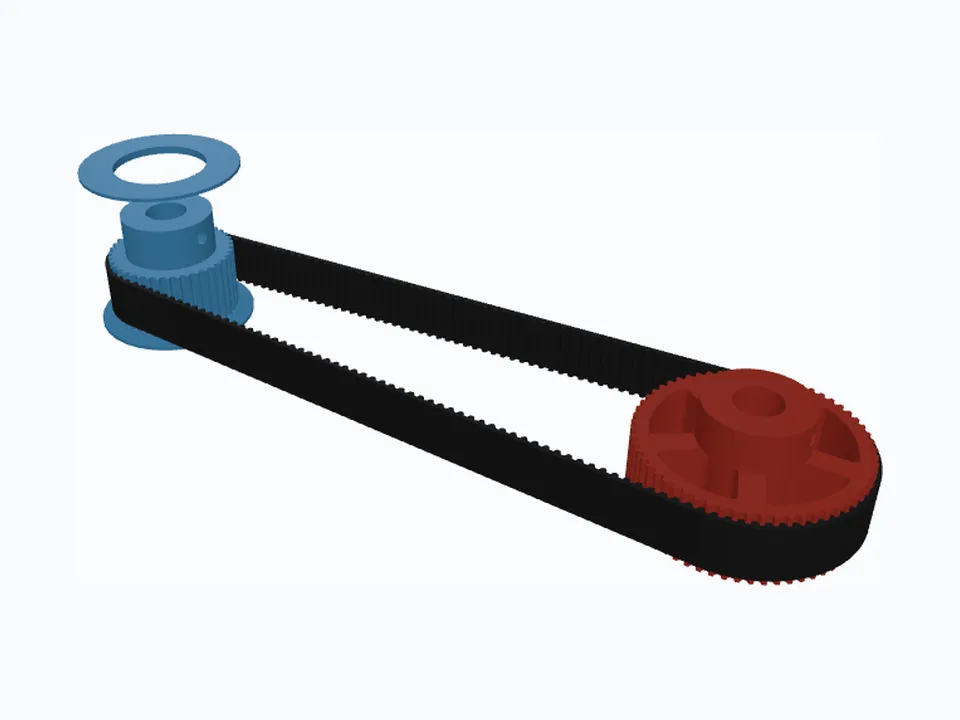 A GT2 timing pulley drive in 3D
